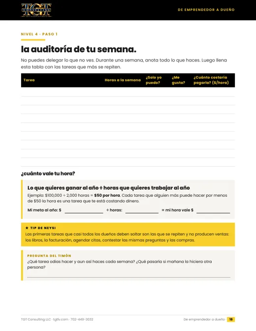 Página de muestra de la guía