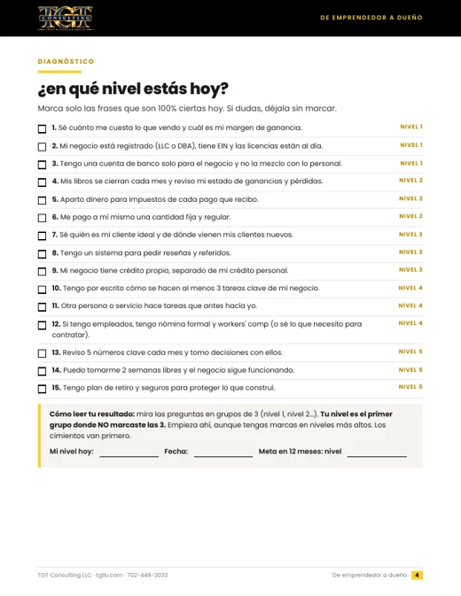 Página de muestra de la guía